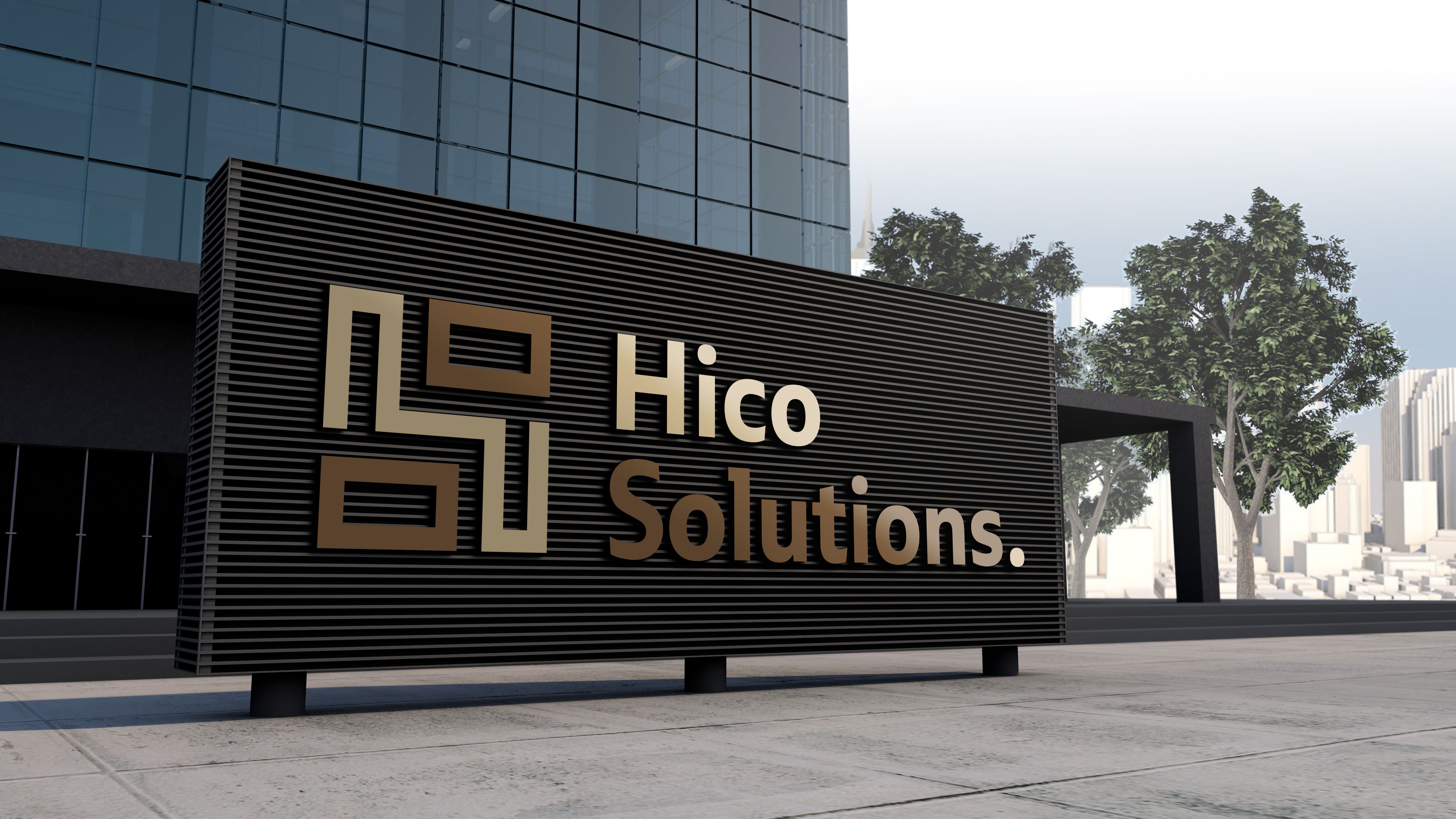 Building signage, façade mockup.